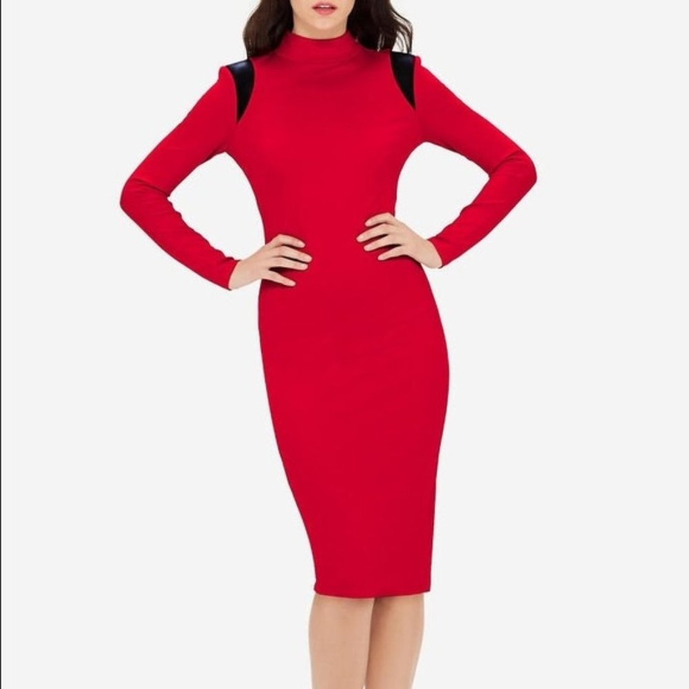 The Limited Power Ponte Red Bodycon Dress Small